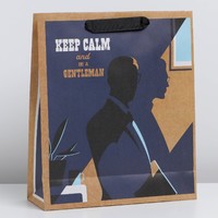 Пакет подарочный крафтовый «Keep calm»